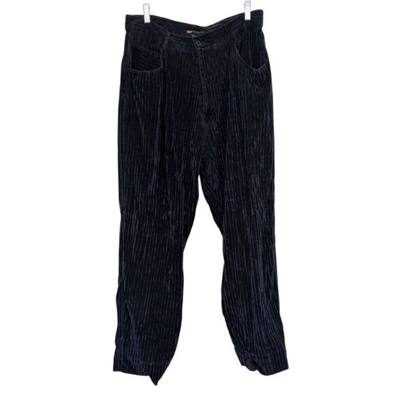 Godbody Velour Ribbed Pants Mens Size 34 Measures 32x28 Blue Hip Hop Y2K - Picture 1 of 10